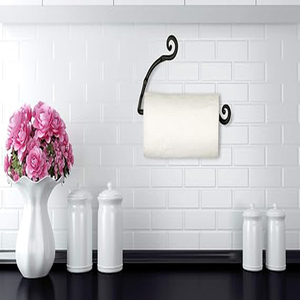 Porte-rouleau de papier forgé à la main, horizontal, noir, pour serviettes en papier - Supports décoratifs rustiques en métal forgé faits à la main - Product Image 2