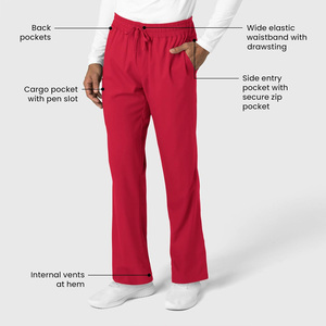Pantalon de travail pour hommes avec logo personnalisé, bas d'uniforme pour équipe médicale, coupe extensible, vêtements de santé pour réseaux hospitaliers - Product Image 5