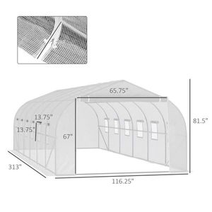 Serra 26x10x7 piedi, facile da montare, con ingresso, in PE resistente, metallo, plastica, acciaio, legno, legno trattato a pressione, Mylar, per giardinieri - Product Image 2