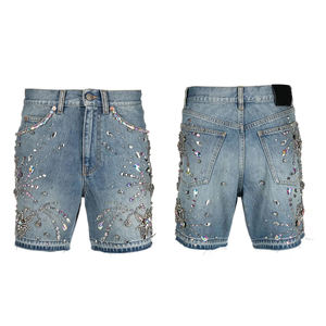 Pantalones Cortos de Mezclilla para Hombre, Estilo Deportivo, de Verano, de Alta Calidad y Bajo Precio, de Secado Rápido, con Pedrería - Product Image 2