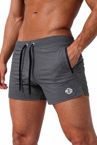 Pantalones Cortos Deportivos para Hombre, Corte Ajustado, para Gimnasio y Running, de Poliéster Elástico, con Cordón, Bolsillos con Cremallera, Suministro al por Mayor - Product Image 2