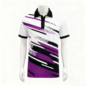 Camiseta de Golf Personalizada con Cierre OEM para Hombre, de Secado Rápido, Manga Corta, Estampado Digital Deportivo, Vintage, Poliéster/Algodón, Logotipo Frontal - Product Image 1