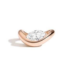 Anillo de Diamante Cultivado en Laboratorio con Corte Marquesa, Diseño Ondulado, Anillos Apilables Escultóricos Modernos, Oro Sólido de 14K y 18K, Precio de Fábrica, Venta al Por Mayor - Product Image 3