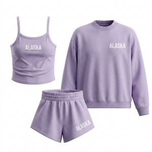 Conjunto de 2 Piezas para Mujer, Color Verde Azulado Sólido, Corte Regular Informal, Top sin Tirantes, Pantalones Cortos con Cintura Elástica, Verano, Poliéster/Algodón - Product Image 2