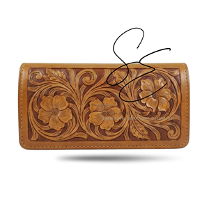 SEHRAINN Fashion Genuine Leather Women Clutch Floral Embellished Vintage Wallet All Seasons Daily Use Nylon Portable <b>Purse</b> - Product Image 1