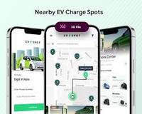 Aplicación inteligente para cargar vehículos eléctricos que permite encontrar estaciones, programar la carga, pagar en línea y ver el historial de carga.