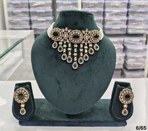 Multi Strand <b>Pearl</b> Choker <b>Necklace</b> <b>Set</b> Handcrafted Oval Medallion Antique Gold Plated Jewellery <b>Sets</b> With Matching Drop Earrings - Product Image 4