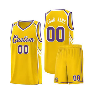 Uniformes de Baloncesto Personalizados de Poliéster para Hombre, Jersey y Pantalones Cortos Transpirables, de Secado Rápido, Antibacterianos y Reversibles para Equipo - Product Image 4