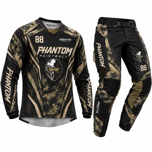 Custom Sublimated Camouflage Paintball Uniform Jersey and <b>Padded</b> Tactical <b>Pants</b> Set for Men - Product Image 1