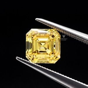 Prêts à être expédiés : Diamants de laboratoire jaunes vifs fantaisie de 2,00 carats, taille Asscher, clarté VVS, diamants en vrac certifiés IGI, provenance Inde - Product Image 1