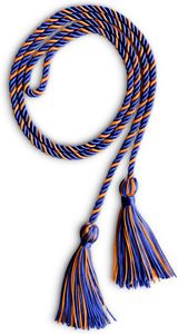 Cordón Metálico Trenzado Azul y Naranja con Borlas para Uso en Prendas, Estilo Clásico, Diseño Trenzado de 16 Hilos a Precio Económico - Product Image 2