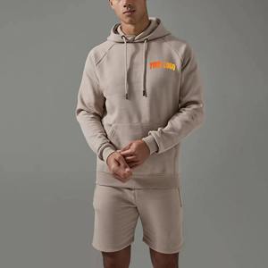 Conjuntos de sudaderas con capucha para hombre de la mejor calidad, logotipo personalizado, 100% algodón, conjunto deportivo de sudadera y pantalones cortos, conjunto de dos piezas de sudadera con capucha y pantalones cortos para hombre - Product Image 6