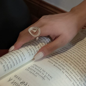 Bague en argent sterling S925, version coréenne, design de niche, blanc brûlé, rétro, simple, élégante et tendance - Product Image 4