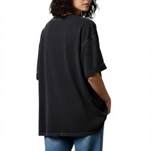Camiseta de Mujer de Algodón 100% de Alta Calidad, 300GSM, Talla Grande, con Logotipo Impreso en DTF Personalizado, Camisetas de Mujer Más Vendidas - Product Image 5