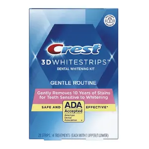 Crest 3D Whitestrips Kit de blanqueamiento de dientes de rutina suave para tiras de blanqueamiento de cresta de dientes sensibles
