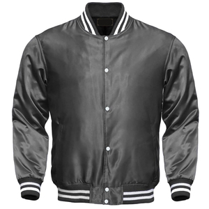 Vestes de sport d'équipe personnalisées en gros, blanches et bleues, vestes de baseball personnalisées pour hommes, vestes en satin de qualité supérieure personnalisées - Product Image 1