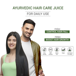 Jus capillaire ayurvédique à base d'extraits naturels de plantes, formule qui aide à contrôler la chute des cheveux, favorise une croissance saine et le bien-être du cuir chevelu. - Product Image 2