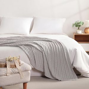 Coperta in Maglia di Cotone 100% Puro, Super Morbida e Calda 51x67, Coperta Lavorata a Maglia Extra Accogliente per Divano, Coperta Raschel - Product Image 3