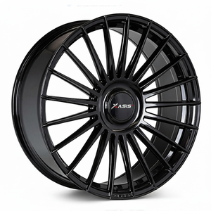The Phantom Series Satin Black Multi-Spoke Forged Luxury Alloy Rims with Floating Center Caps - Product Image 1