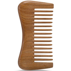 Peine de Madera Artesanal con Acabado Liso y Incrustaciones de Ágata, Hecho a Mano por Proveedor Indio - Product Image 1