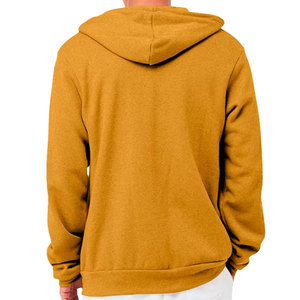Nouveau Mockup de Sweat à Capuche Zippé pour Homme en Polaire, Couleur Jaune Moutarde Unie, Style Décontracté, pour Marques de Vêtements - Product Image 2