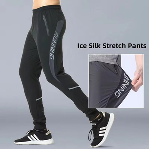 In Stock Men's Fitness Trousers Exercise <b>Elastic</b> Quick-drying Tights Sport Pant with Pockets for Running Training - Product Image 6