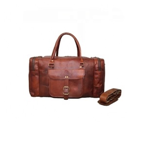 Bolsa de Deporte para Hombre, Bolsa de Viaje de Cuero, Bolsa de Lona en Oferta, Bolsas de Lona de Cuero Genuino de Alta Calidad - Product Image 1