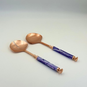 New Arrival Hight Quality <b>Salad</b> <b>Server</b> Set Stainless Steel <b>Salad</b> <b>Server</b> With Elegant Resin Hand Crafted Handles - Product Image 2