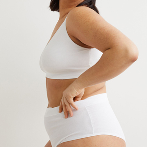 Tanga de Cintura Súper Alta para Mujer, Sin Costuras, Transpirable, de Nailon y Elastano, Diseño Sólido, Tejido para Uso Diario - Product Image 2