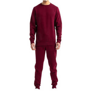 New Arrival Crew Neck Custom Jogging Sweat Suit Men's Cotton Fleece Breathable Plus Size High Street Style Gym <b>Tracksuit</b> Sets - Product Image 1