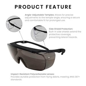Safety <b>Glasses</b> Clear PC Lenses UV400 Protection Scratch Resistant Anti-Fog Coating ANSI Compliant - Product Image 5