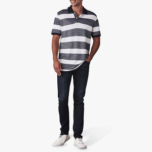Camisas de hombre de punto 100% algodón OEM/ODM, logotipo bordado personalizado, transpirables, de alta calidad, de color sólido, manga corta, tipo polo. - Product Image 3