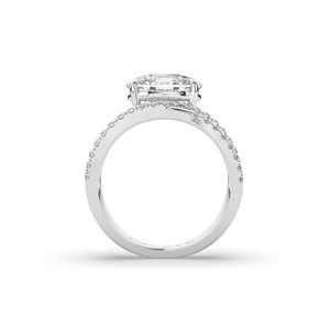 Anillo de Diamantes Cultivados en Laboratorio Luxeshine para Mujer, 3.5Ct, Corte Cojín, VS1, Certificado IGI, Brillante, Plata de Ley 925, Amarillo Rosa, Lujoso - Product Image 6
