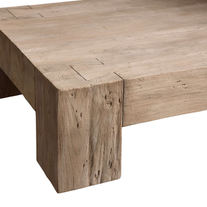 Modern Rustic Solid Teak Wood <b>Coffee</b> <b>Table</b> Handmade with Natural Texture and Chunky <b>Leg</b> Design Living Room Furniture - Product Image 6