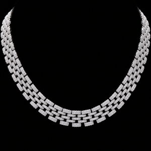 Nueva Cadena de Eslabones Cubanos Chapada en Oro Blanco con Moissanita, Pasa el Test de Diamantes, Corte Brillante Redondo, Plata 925, Joyería Fina - Product Image 4