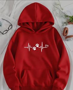 Sweat à capuche d'hiver élégant et confortable pour femmes, 100% coton, brodé et imprimé numériquement, pour l'hiver - Product Image 1