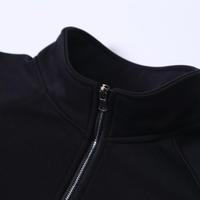 Sweat-shirt en molleton bleu marine pour homme, col montant, coupe classique, uni, décontracté, tricoté en polyester, pour l'automne