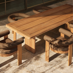 Table rectangulaire en teck au style moderne, idéale pour l'extérieur, résistante aux intempéries - Product Image 6