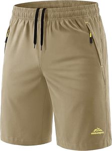 กางเกงขาสั้นออกกำลังกายผู้ชาย แห้งเร็ว น้ำหนักเบา เหมาะสำหรับฤดูร้อน สวมใส่สบายๆ เล่นกีฬา เดินป่า มีกระเป๋า 3 ช่อง - Product Image 4