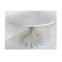 Table basse ronde en verre haut de gamme avec base brossée, mobilier décoratif, table basse en métal pour la décoration du salon