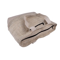 Sac fourre-tout en chanvre artisanal primitif pour femmes, 100% végétalien, écologique, fermeture éclair, doublure en coton brodé, uni, décontracté, plage