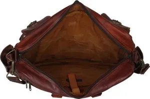 Maletín de Cuero Genuino Crazy Horse Vintage, Bolsa de Mensajero para Portátil con Múltiples Bolsillos para Hombre, Bolsa de Viaje de Negocios de Gran Capacidad - Product Image 3