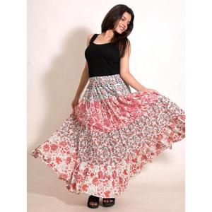 Women's Cotton Printed Breathable Casual Handmade Boho Maxi <b>Skirt</b> Lightweight <b>Summer</b> Beach Holiday Wear - Product Image 1