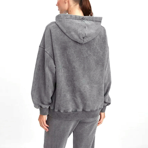 Sudadera con capucha de mujer de alta calidad 2026, estilo vintage desgastado, oversize, streetwear, informal y cómoda - Product Image 2
