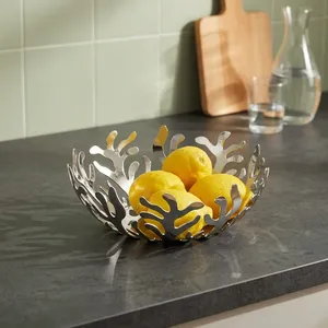 Modern Silver Metal <b>Coral</b> Design Decorative Bowl Fruit Bowl Centerpiece for Home Decor Dining Table Living Room - Product Image 6