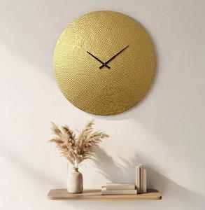 Minimalist Round Gold Plated <b>Metal</b> Wall <b>Clock</b> Analog Quartz Silent Living Room Decor - Product Image 6