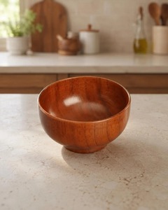 Tazón de Madera de Alta Demanda con Vetas Naturales, Tazón Rústico Reutilizable para Ensaladas, Frutas, Bocadillos y Servir Alimentos en Venta - Product Image 3