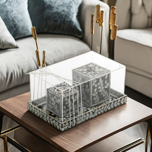 Quemador Bakhoor con acabado de incrustaciones de hueso brillante para forma personalizada para Decoración de mesa quemador de incienso elegante árabe de moda - Product Image 1