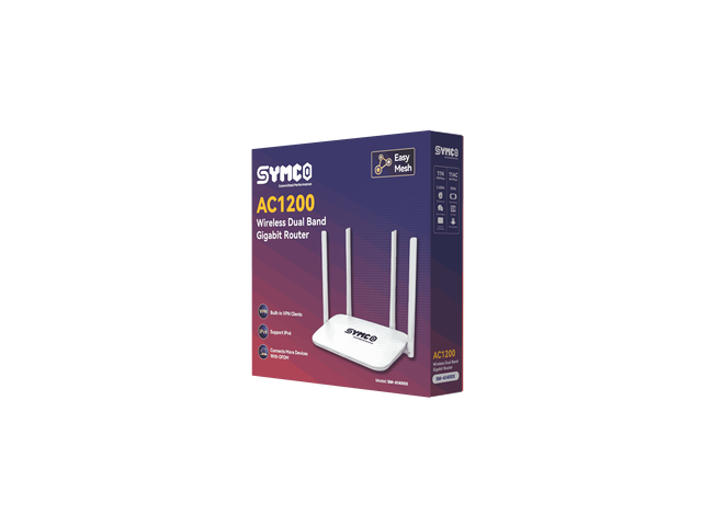 AC1200 Wireless Dual Band Gigabit Router SM-A1400X 1200Mbps 4x6dBi High Gain Antennas MU-MIMO 2.4GHz & 5GHz TR069 IPV6 OFDM