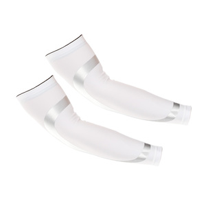 Custom Brand Unisex White Cooling Sports Cycling <b>Arm</b> <b>Sleeves</b> Anti-UV <b>Compression</b> 100% Polyester Adult Sun Protection Digital - Product Image 3